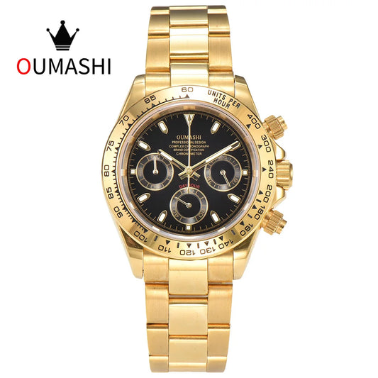 OUMASHI VK63 Man luxury watches Sports Quartz Watch Sapphire Stainless Steel Waterproof  Chronometer for vk63 Movement