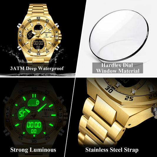 POEDAGAR LED Military-Style Men’s Watch – Tough Look. Smart Function.
