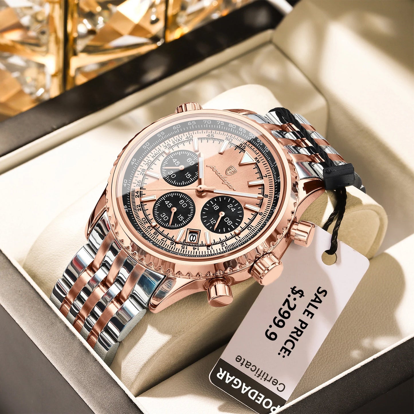 POEDAGAR Men’s Luxury Chronograph Watch – Bold. Precise. Ready for Anything.