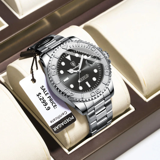 POEDAGAR Men’s Luxury Quartz Watch – Strength in Every Second