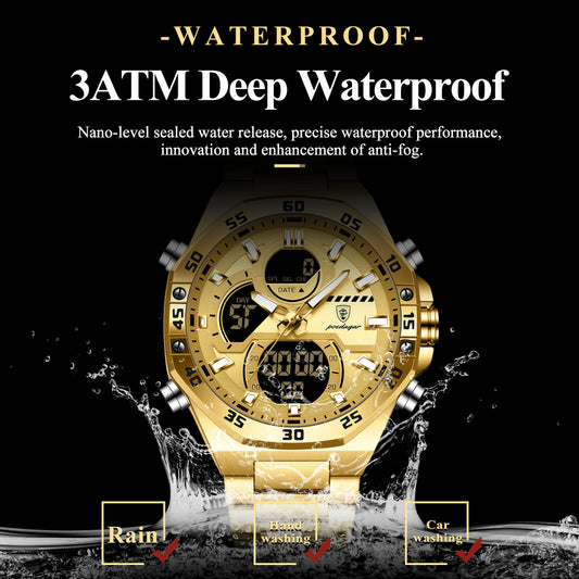 POEDAGAR LED Military-Style Men’s Watch – Tough Look. Smart Function.