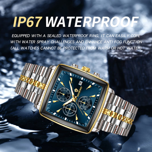 BINBOND Luxury Square Men’s Watch – Bold Design. Built to Perform.