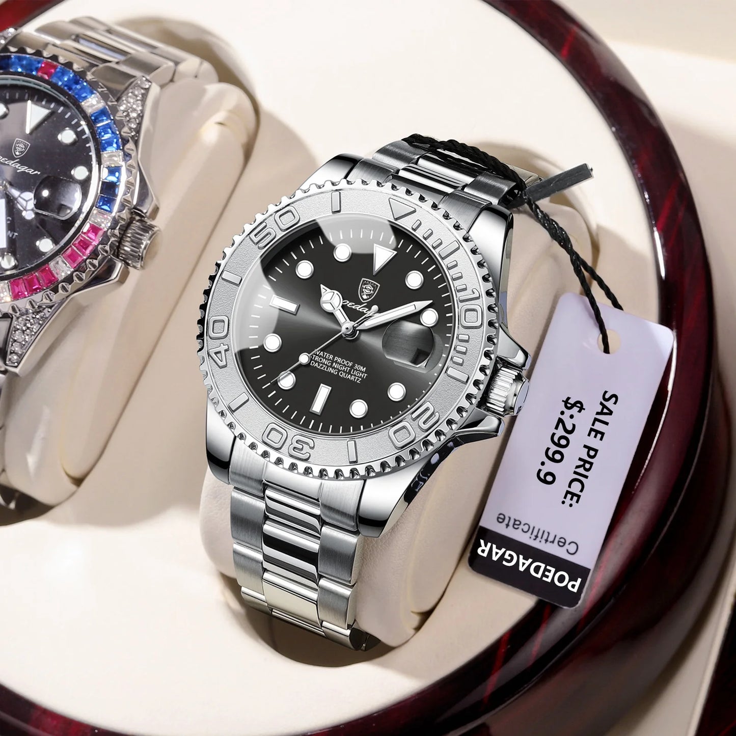 POEDAGAR Men’s Luxury Quartz Watch – Strength in Every Second