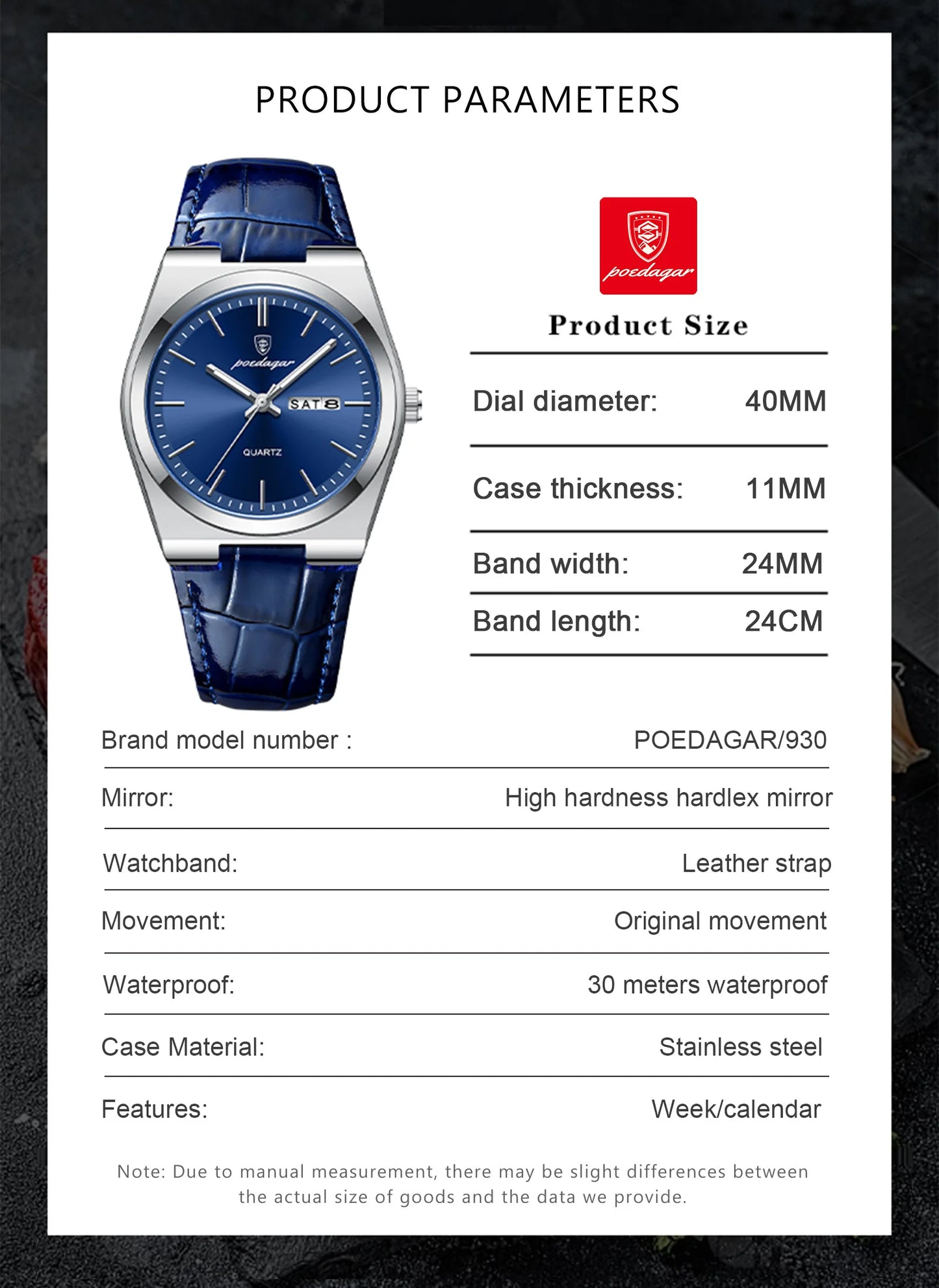 POEDAGAR Men’s Luxury Quartz Watch – Classic Elegance for Everyday Confidence