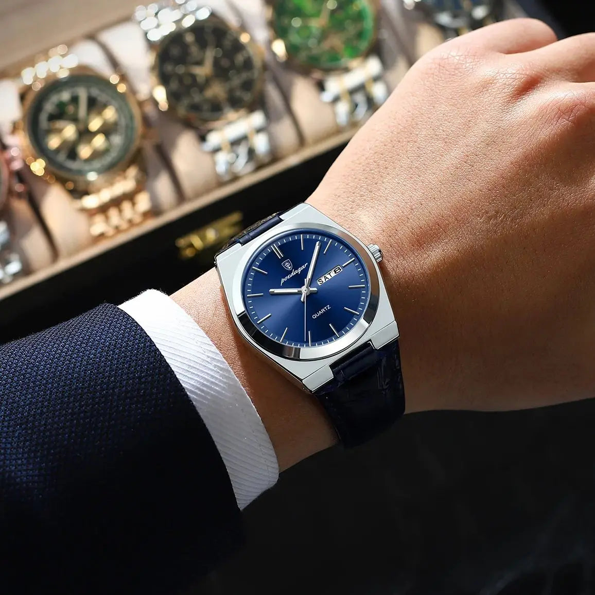 POEDAGAR Men’s Luxury Quartz Watch – Classic Elegance for Everyday Confidence