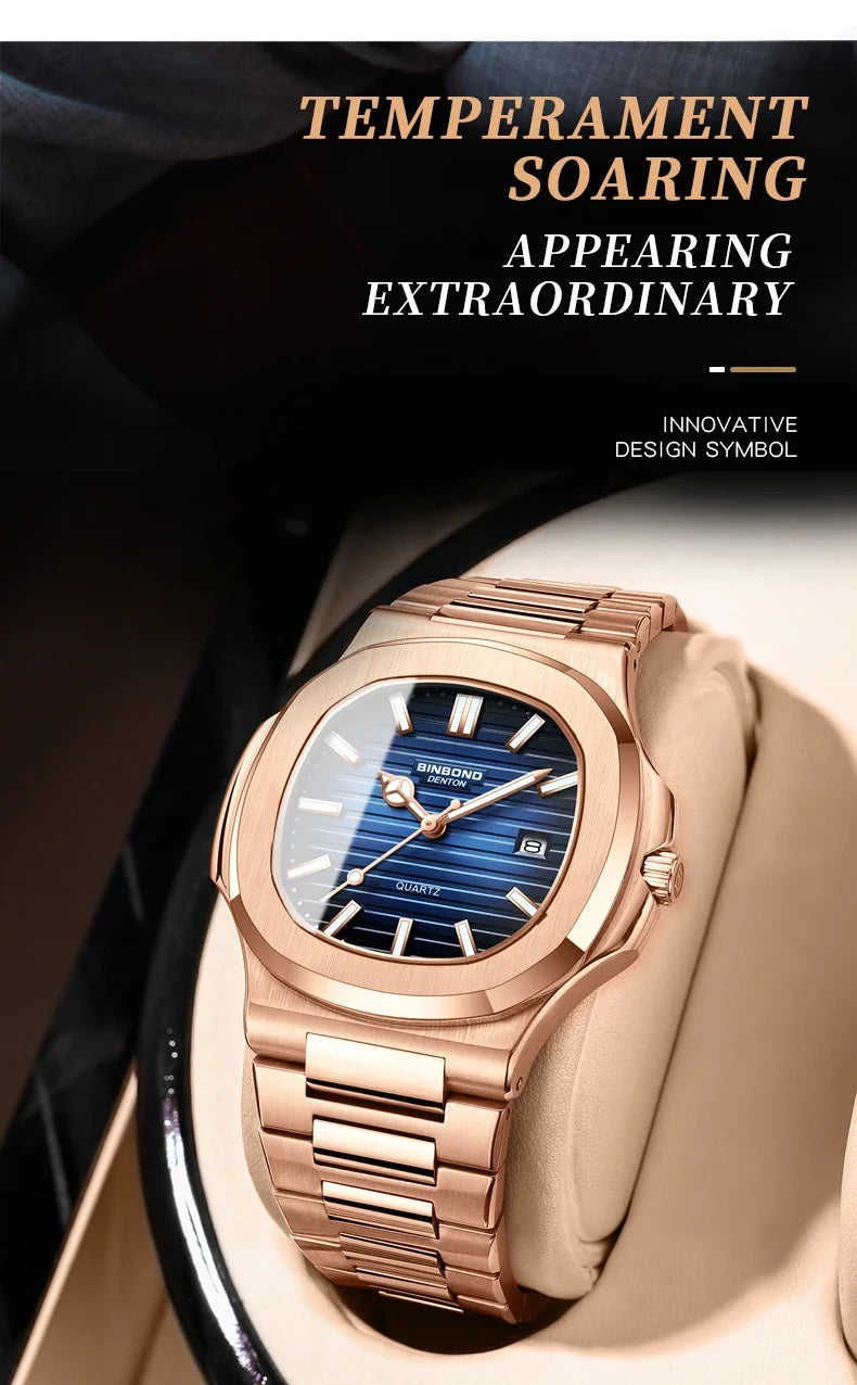 Men’s Rose Gold Quartz Watch – Effortless Style, Everyday Luxury
