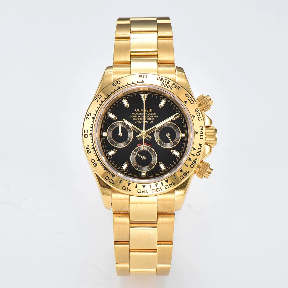 OUMASHI VK63 Man luxury watches Sports Quartz Watch Sapphire Stainless Steel Waterproof Chronometer for vk63 Movement