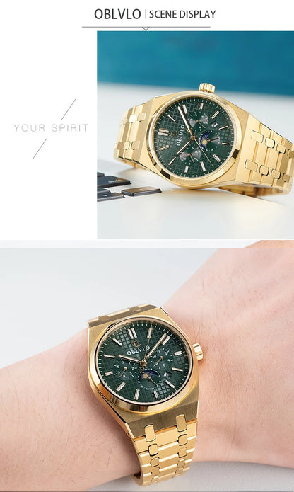 Elevate your wristwear with the OBLVLO Luxury Mechanical Watch, crafted for those who appreciate precision and sophistication.