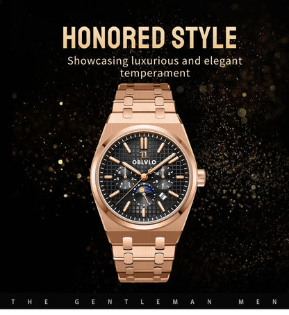 Elevate your wristwear with the OBLVLO Luxury Mechanical Watch, crafted for those who appreciate precision and sophistication.