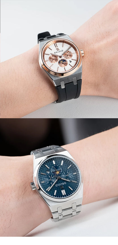 Elevate your wristwear with the OBLVLO Luxury Mechanical Watch, crafted for those who appreciate precision and sophistication.