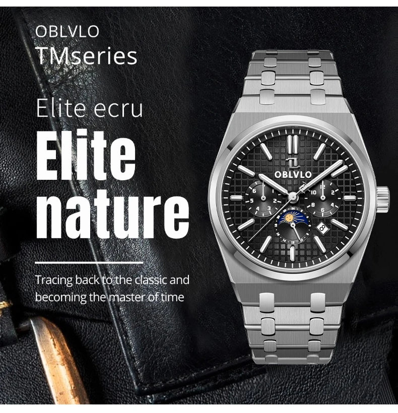 Elevate your wristwear with the OBLVLO Luxury Mechanical Watch, crafted for those who appreciate precision and sophistication.