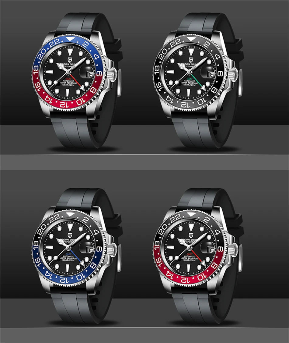 PAGANI DESIGN V3 Version GMT Watches Men's Luxury Sapphire Automatic Mechanical Watch 40MM Stainless Steel Waterproof Watch