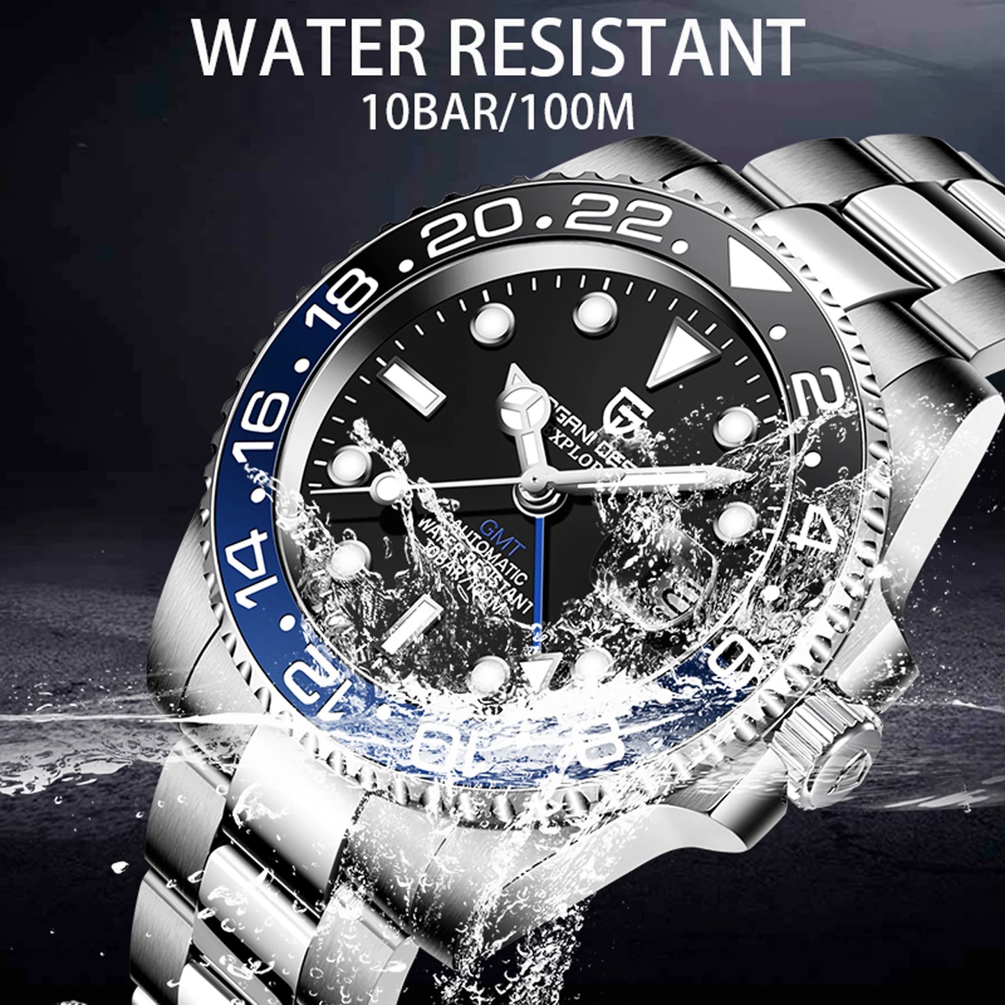 PAGANI DESIGN V3 Version GMT Watches Men's Luxury Sapphire Automatic Mechanical Watch 40MM Stainless Steel Waterproof Watch