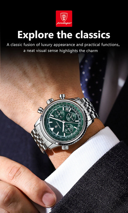 POEDAGAR Men’s Luxury Chronograph Watch – Bold. Precise. Ready for Anything.