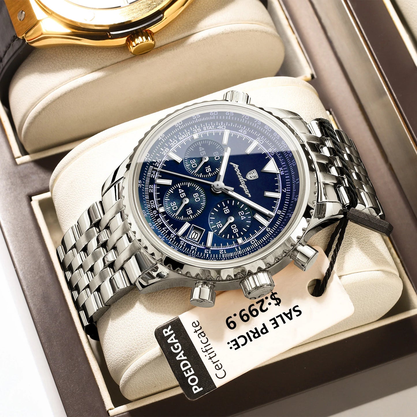 POEDAGAR Military-Style Men’s Chronograph – Tough Design, Timeless Class