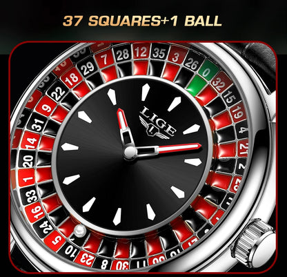 LIGE Roulette Dial Men’s Watch – A Bold Spin on Everyday Style