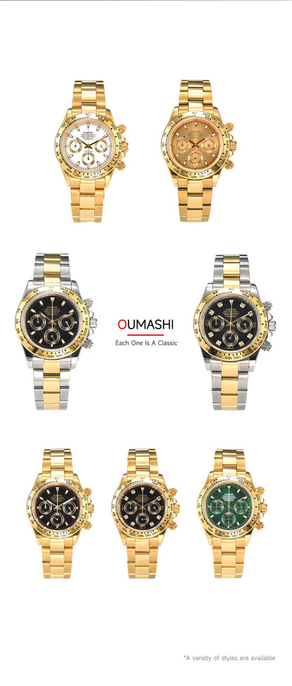OUMASHI VK63 Man luxury watches Sports Quartz Watch Sapphire Stainless Steel Waterproof  Chronometer for vk63 Movement