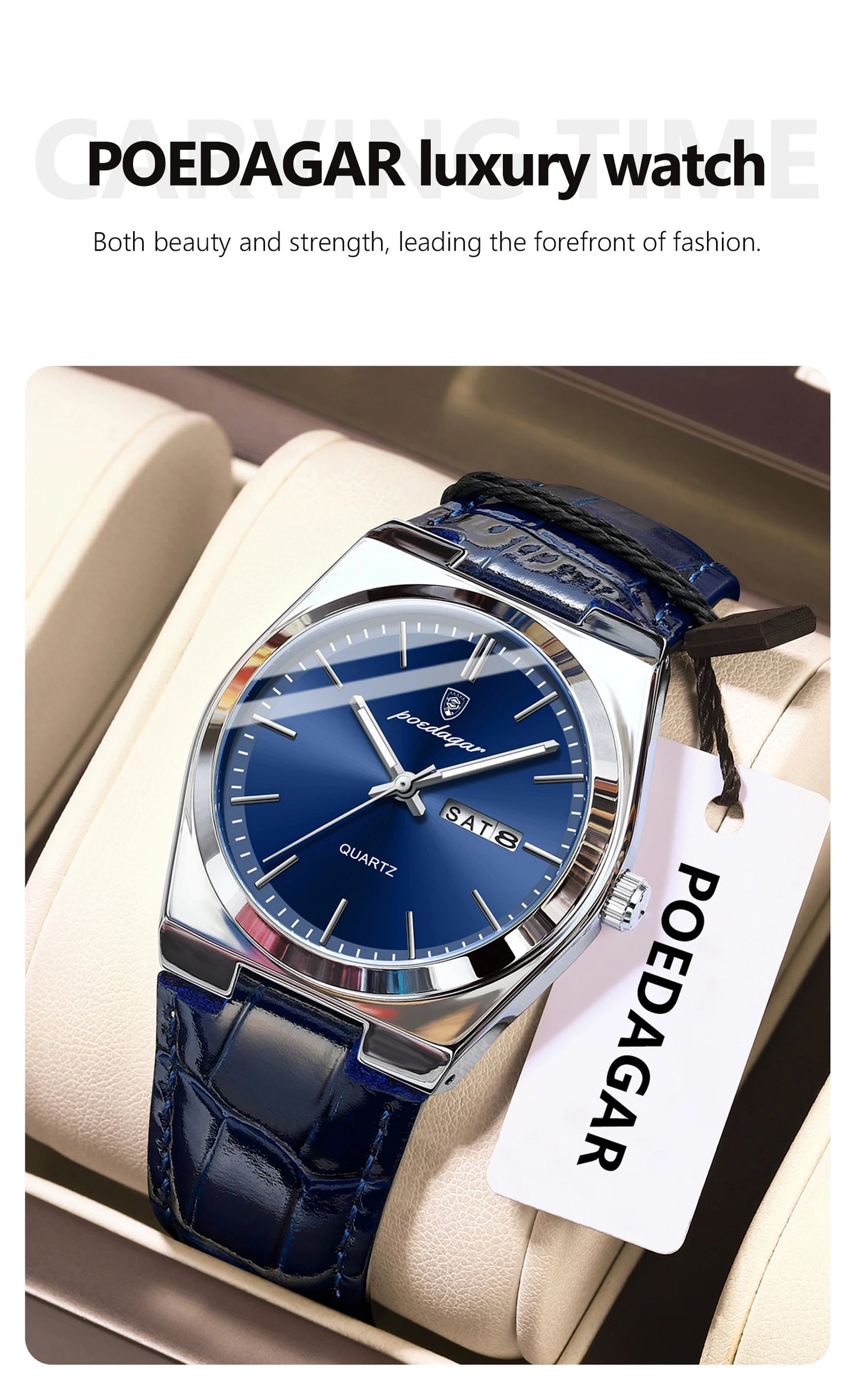 POEDAGAR Men’s Luxury Quartz Watch – Classic Elegance for Everyday Confidence