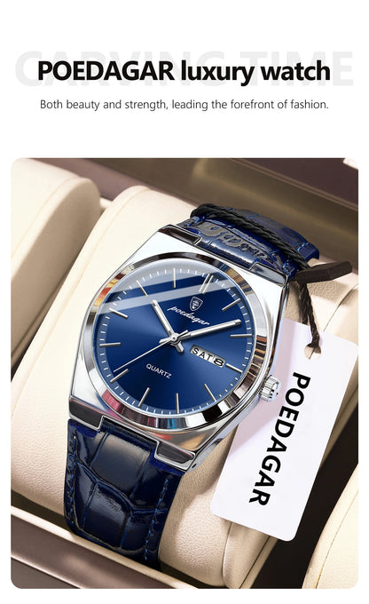 POEDAGAR Men’s Luxury Quartz Watch – Classic Elegance for Everyday Confidence