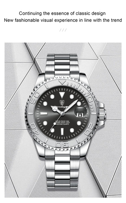 POEDAGAR Men’s Luxury Quartz Watch – Strength in Every Second