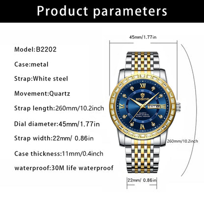BINBOND Men’s Quartz Watch – Style Meets Everyday Performance
