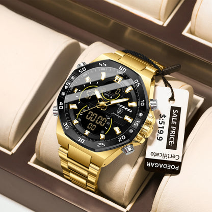 POEDAGAR LED Military-Style Men’s Watch – Tough Look. Smart Function.