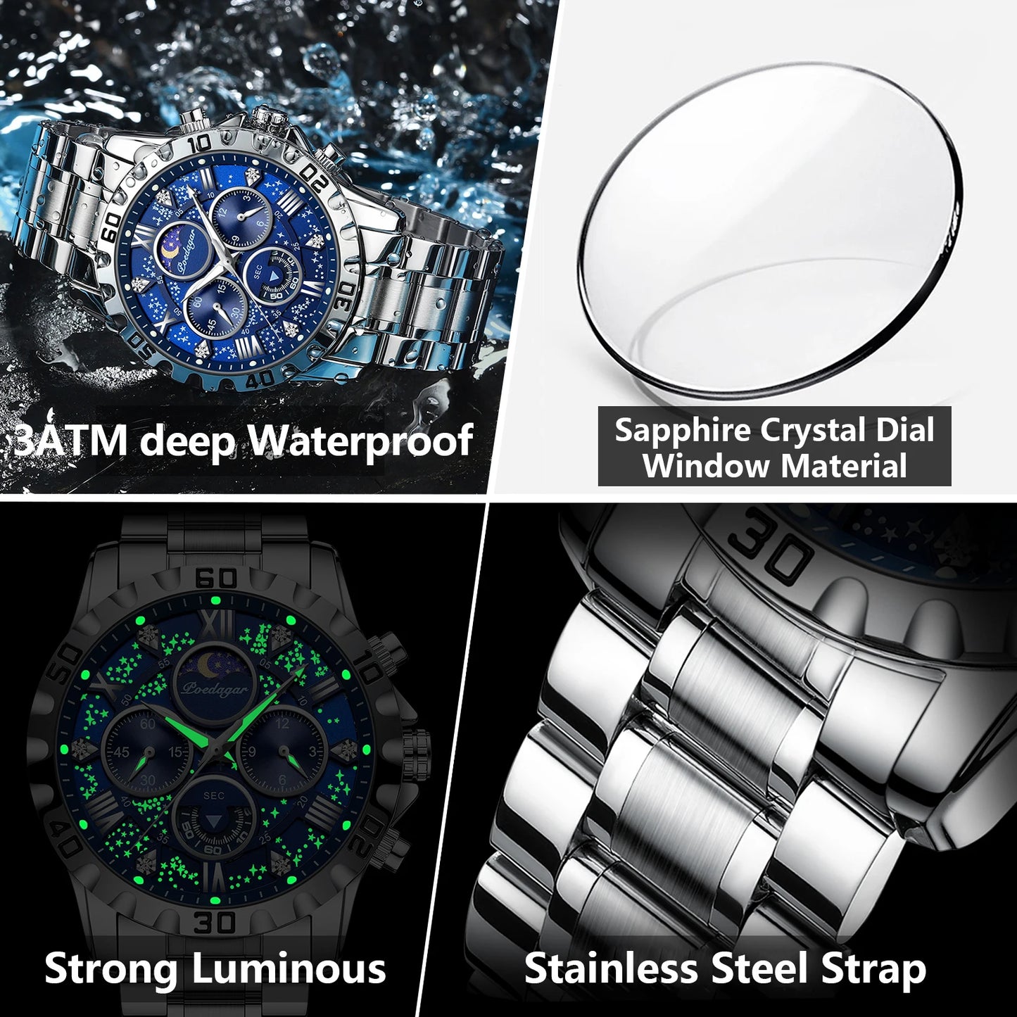 Quartz chronograph movement – accurate timekeeping and stopwatch functions