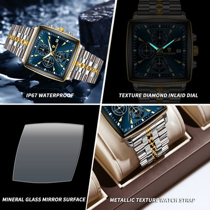 BINBOND Luxury Square Men’s Watch – Bold Design. Built to Perform.