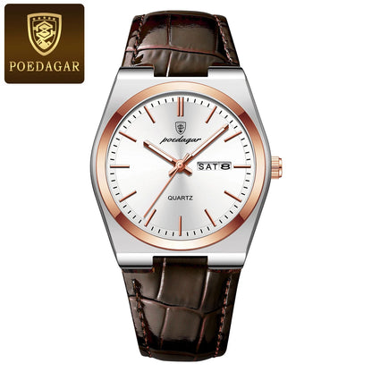 POEDAGAR Men’s Luxury Quartz Watch – Classic Elegance for Everyday Confidence