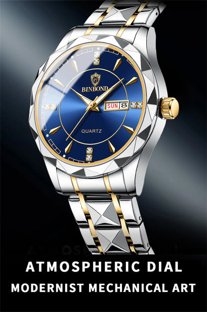 BINBOND Top Brand Luxury Fashion Watch Men Waterproof Week Date Clock Sport Watch Men Quartz Wristwatch