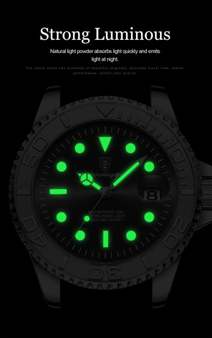 POEDAGAR Men’s Luxury Quartz Watch – Strength in Every Second