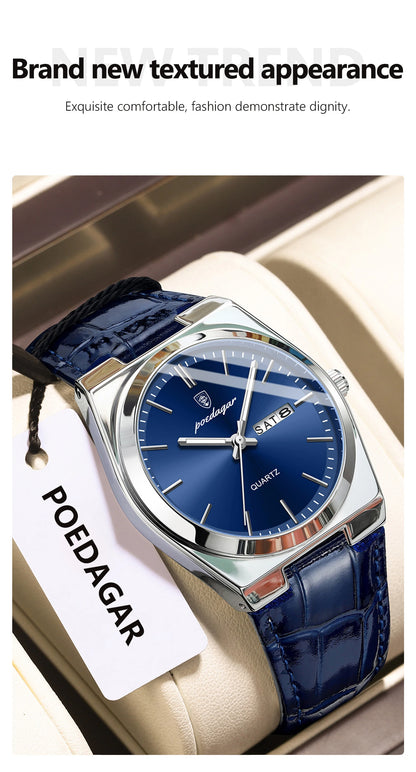 POEDAGAR Men’s Luxury Quartz Watch – Classic Elegance for Everyday Confidence