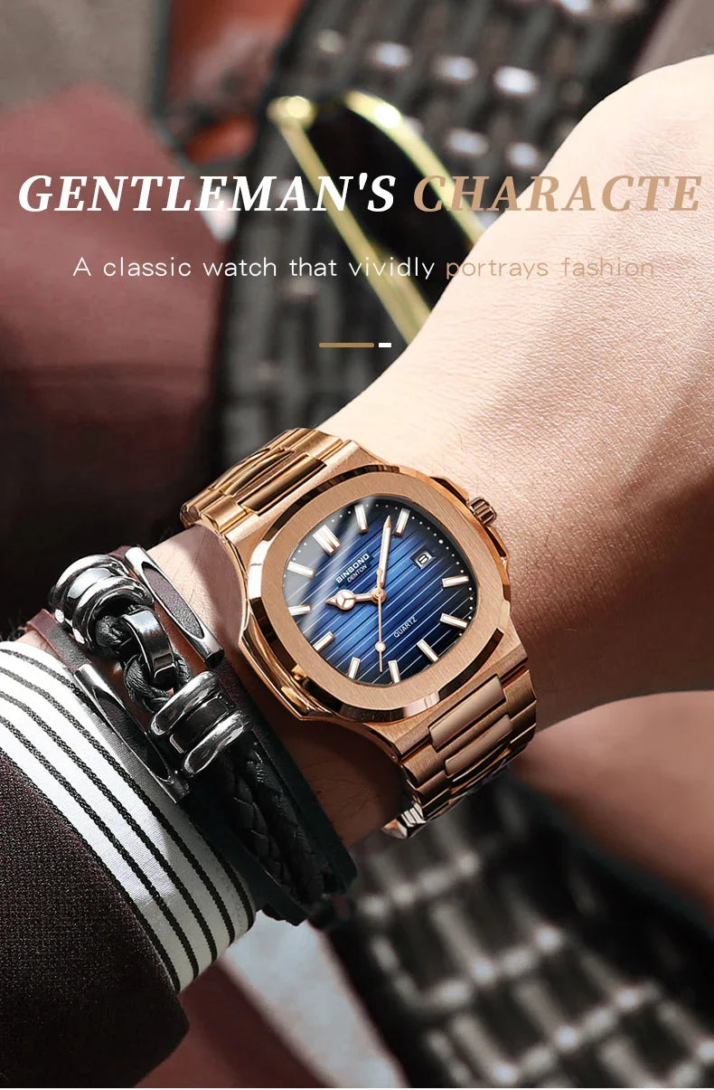 Men’s Rose Gold Quartz Watch – Effortless Style, Everyday Luxury