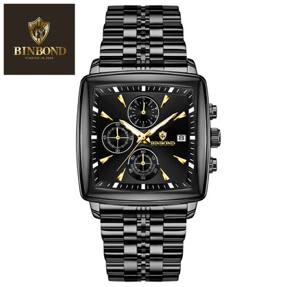 BINBOND Luxury Square Men’s Watch – Bold Design. Built to Perform.