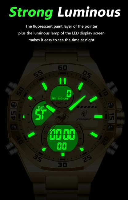 POEDAGAR LED Military-Style Men’s Watch – Tough Look. Smart Function.