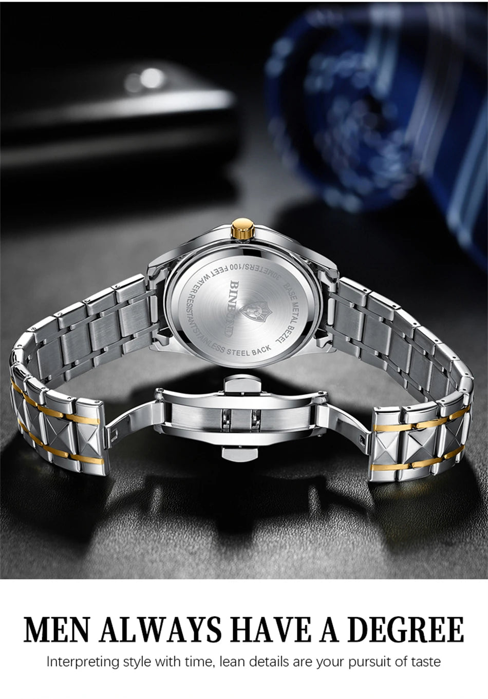 BINBOND Top Brand Luxury Fashion Watch Men Waterproof Week Date Clock Sport Watch Men Quartz Wristwatch