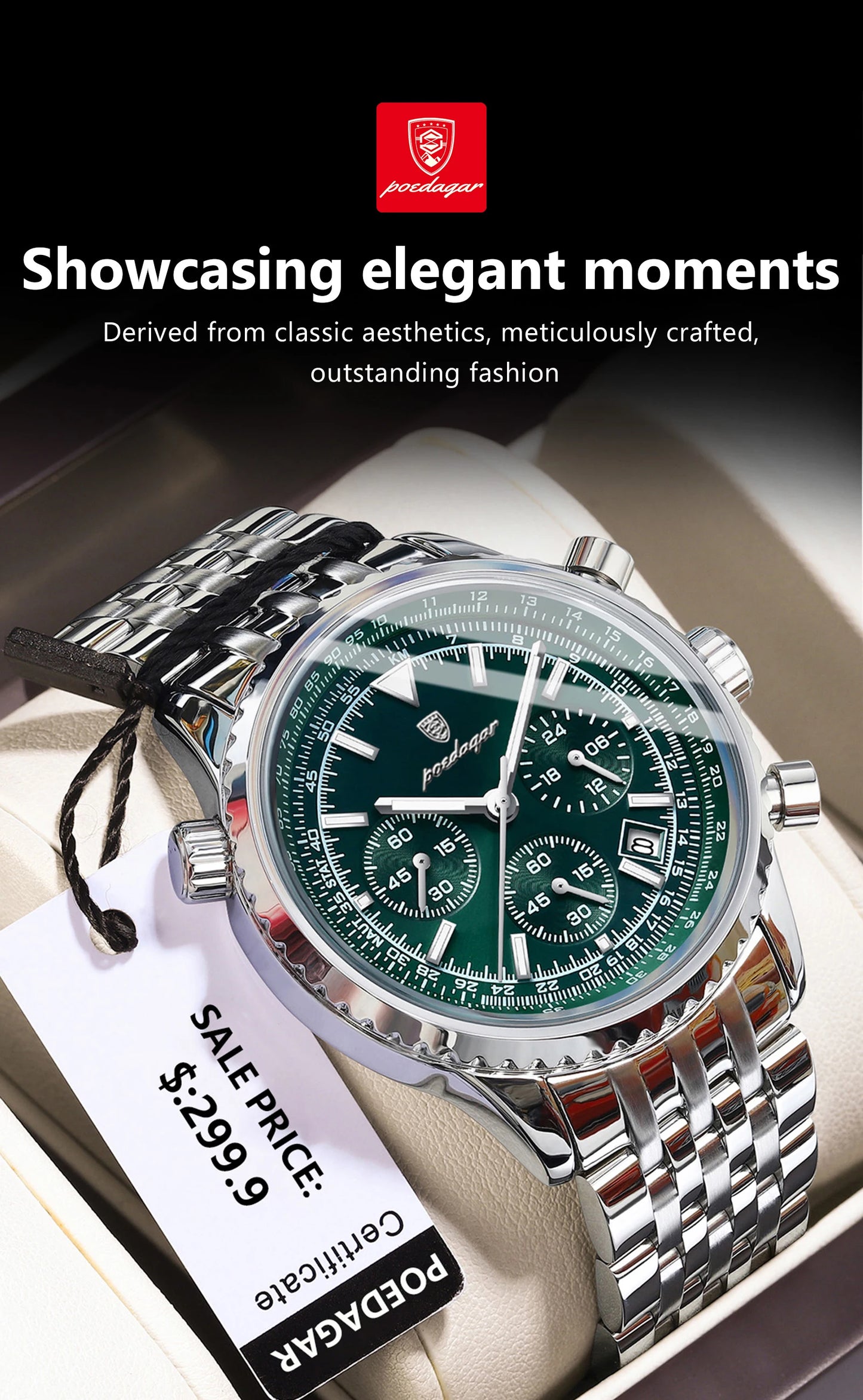 POEDAGAR Men’s Luxury Chronograph Watch – Bold. Precise. Ready for Anything.
