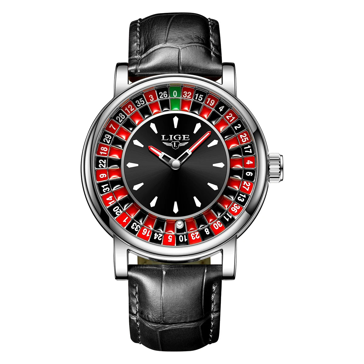 LIGE Roulette Dial Men’s Watch – A Bold Spin on Everyday Style