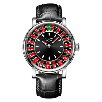 LIGE Roulette Dial Men’s Watch – A Bold Spin on Everyday Style