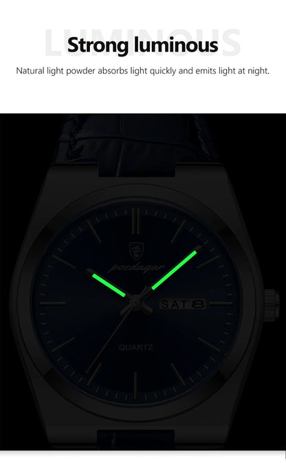 POEDAGAR Men’s Luxury Quartz Watch – Classic Elegance for Everyday Confidence