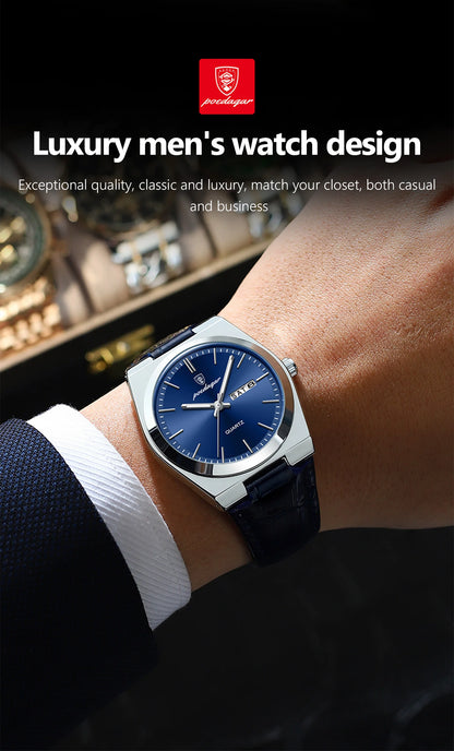 POEDAGAR Men’s Luxury Quartz Watch – Classic Elegance for Everyday Confidence