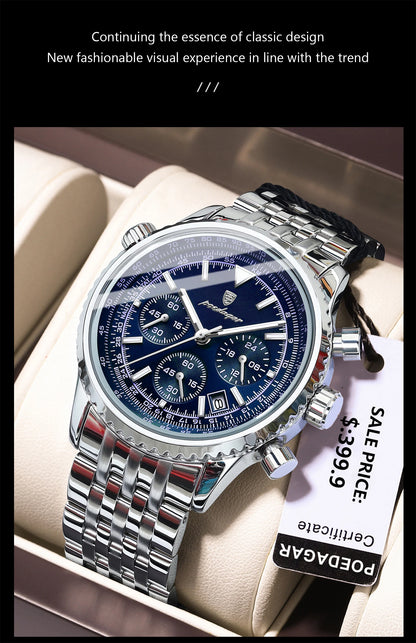 POEDAGAR Military-Style Men’s Chronograph – Tough Design, Timeless Class