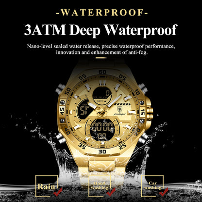 POEDAGAR LED Military-Style Men’s Watch – Tough Look. Smart Function.