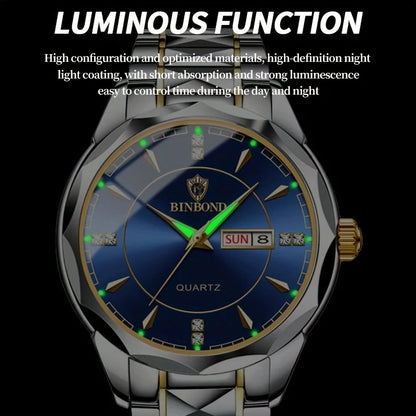 BINBOND Top Brand Luxury Fashion Watch Men Waterproof Week Date Clock Sport Watch Men Quartz Wristwatch