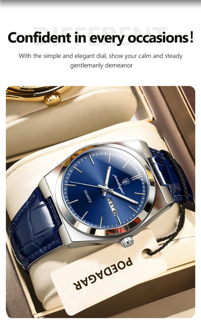 POEDAGAR Men’s Luxury Quartz Watch – Classic Elegance for Everyday Confidence