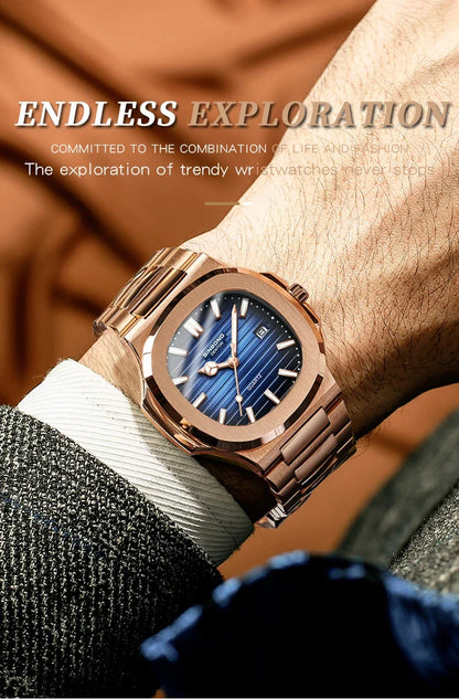 Men’s Rose Gold Quartz Watch – Effortless Style, Everyday Luxury