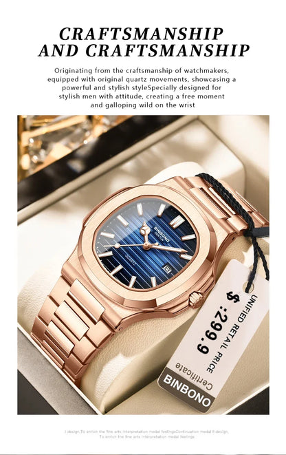 Men’s Rose Gold Quartz Watch – Effortless Style, Everyday Luxury