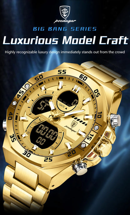 POEDAGAR LED Military-Style Men’s Watch – Tough Look. Smart Function.