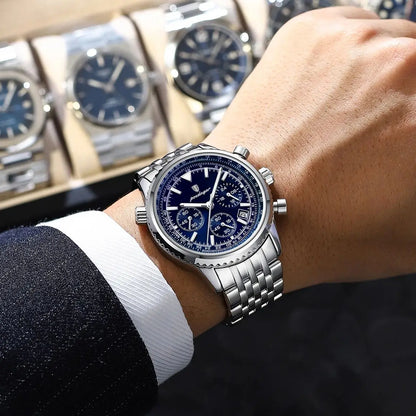 POEDAGAR Military-Style Men’s Chronograph – Tough Design, Timeless Class