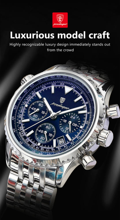 POEDAGAR Military-Style Men’s Chronograph – Tough Design, Timeless Class
